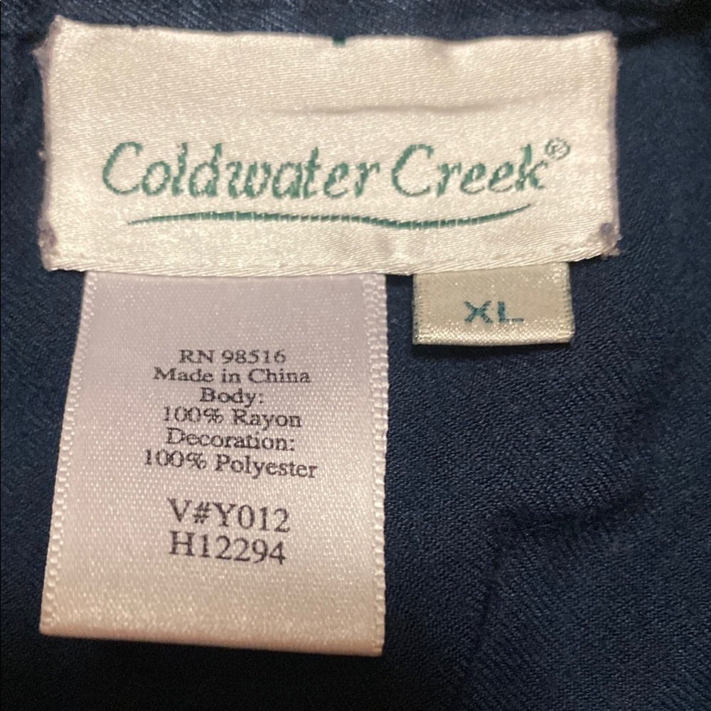 Coldwater Creek Blue XL Knee Length Skirt with Sequins Fall Wedding Guest - Picture 2 of 9